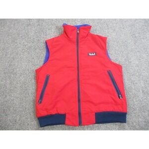 Vintage Woolrich Vest Mens Medium Red Fleece Lined Zip Pockets Made USA 90s‎